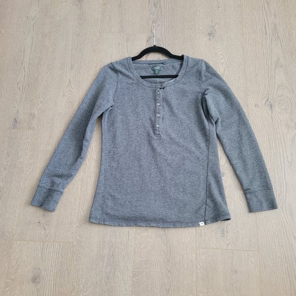 Roots Canada basic heather grey marled long sleeve top - Picture 7 of 13